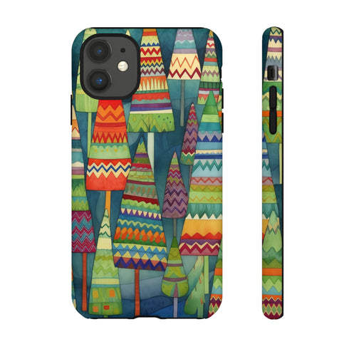 Knitted Christmas Trees - Impact Resistant Phone Case iPhone 11 Matte